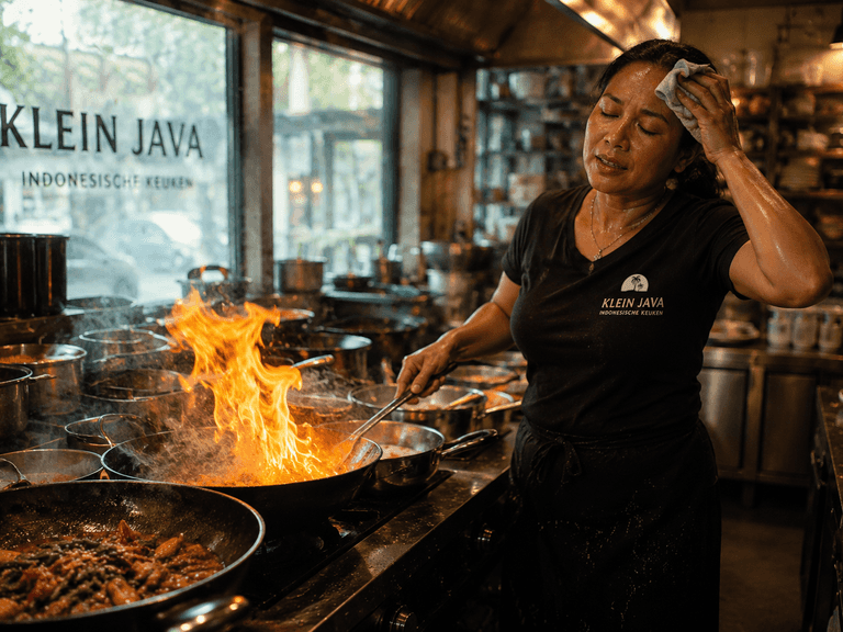Klein-Java-Breda-Indonesisch-afhalen-hitte-in-de-keuken